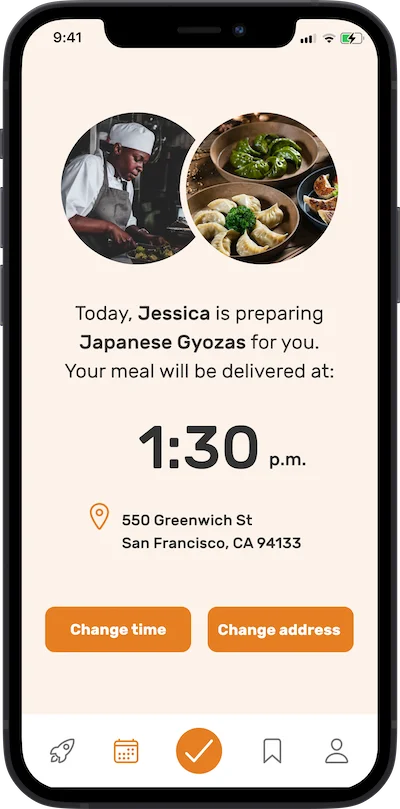 iPhone App delivery screen